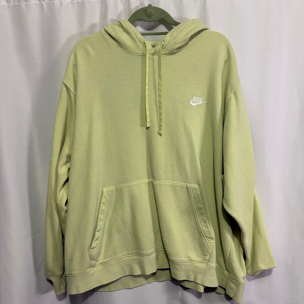 Nike Sportswear Club Fleece Hoodie 3XL Limelight Green Pullover Sweatshirt *Read